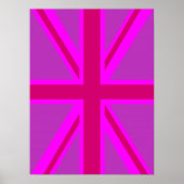 Pink Fuchsia Union Jack Flag Design Poster (Vorne)