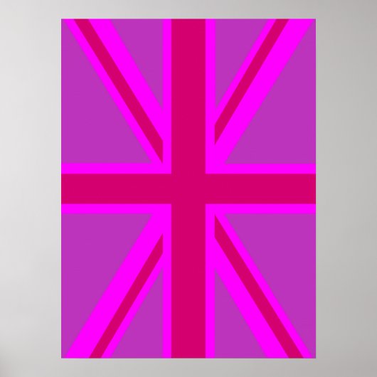 Pink Fuchsia Union Jack Flag Design Poster (Vorne)