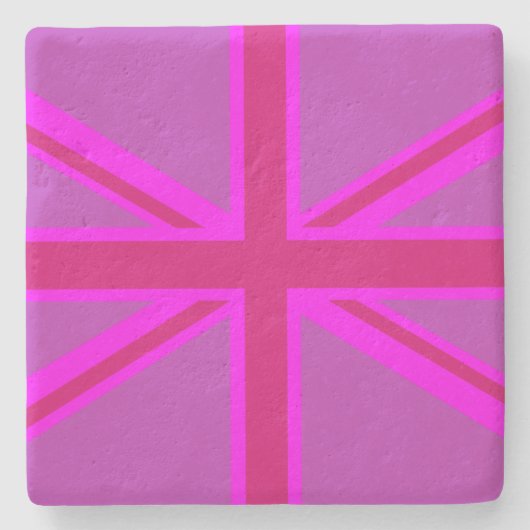 Pink Fuchsia Union Jack Flag Design Steinuntersetzer (Vorderseite)