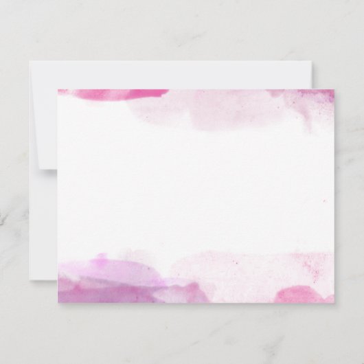 Pink Fuchsia Violet Wasserfarbe Name hinzufügen Mitteilungskarte (Rückseite)