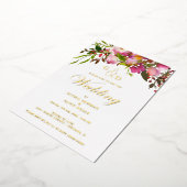 Pink Fuchsia Wedding Real Gold Foil Invitation Folieneinladung (Gedreht)