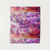 PINK FUCHSIA WHIMSICAL SCHNÖRKEL MIT HERZ WANDTEPPICH (Vorderseite)