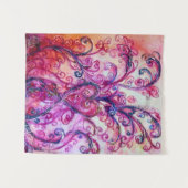 PINK FUCHSIA WHIMSICAL SCHNÖRKEL MIT HERZ WANDTEPPICH (Vorderseite (Horizontal))