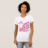 PINK FUCHSIA WHITE ABSTRAKT DEKO MONOGRAM T-Shirt (Vorne ganz)