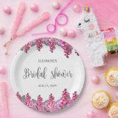 Pink Fuchsia Wisteria Brautparty Pappteller (Party)