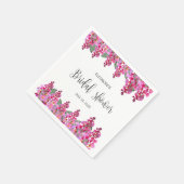 Pink Fuchsia Wisteria Brautparty Serviette (Ecke)