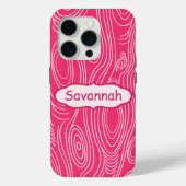 Pink Fuchsia Woodgrain Personalisiertes iPhone Case-Mate iPhone Hülle (Rückseite)