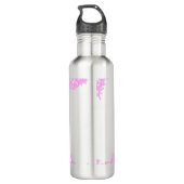 Pink fügen Sie Pärchennamen Datum monogramm Glitze Edelstahlflasche (Rückseite)