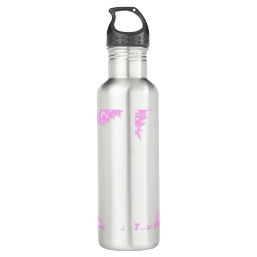 Pink fügen Sie Pärchennamen Datum monogramm Glitze Edelstahlflasche (Rückseite)