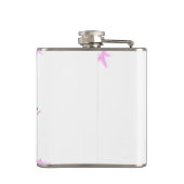 Pink fügen Sie Pärchennamen Datum monogramm Glitze Flachmann (Rückseite)