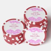 Pink fügen Sie Pärchennamen Datum monogramm Glitze Pokerchips (Stapel)