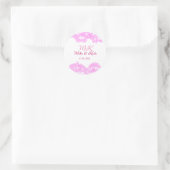 Pink fügen Sie Pärchennamen Datum monogramm Glitze Runder Aufkleber (Tasche)