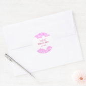 Pink fügen Sie Pärchennamen Datum monogramm Glitze Runder Aufkleber (Umschlag)