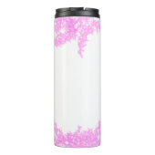 Pink fügen Sie Pärchennamen Datum monogramm Glitze Thermosbecher (Rückseite)
