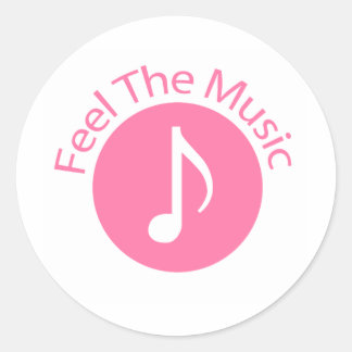 Pink - Fühlen Sie die Musik Runder Aufkleber