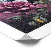 Pink Full Moon Rose Poster (Ecke)
