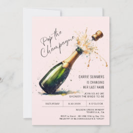 Pink Fun Champagne Bridal Brunch Polterabend Einladung