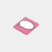 Pink Fun Comic Book Speech Blase Modern Post-it Klebezettel (angewinkelt)