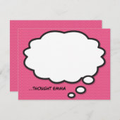 Pink Fun Comic Buch Think Bubble Mitteilungskarte (Vorne/Hinten)