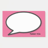Pink Fun Danke Comic Book Speech Blase Post-it Klebezettel (Vorderseite)