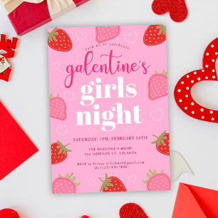 Pink Fun Girly Galentine's Day Party Einladung