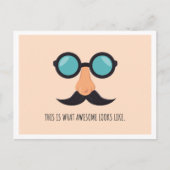 Pink Fun Man mit Brille Postkarte (Vorderseite)