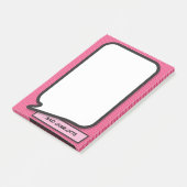 Pink Fun Moderne Personalisierte Sprechblase Post-it Klebezettel (angewinkelt)