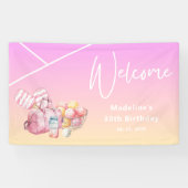 Pink Fun Pickleball 30. Geburtstag Party Willkomme Banner (Horizontal)