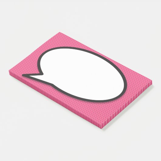 Pink Fun Simple Comic Book Speech Blase Post-it Klebezettel (angewinkelt)