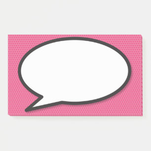 Pink Fun Simple Comic Book Speech Blase Post-it Klebezettel