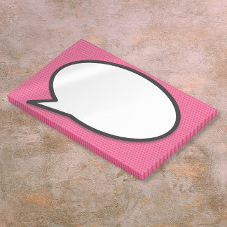 Pink Fun Simple Comic Book Speech Blase Post-it Klebezettel