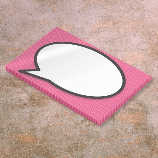 Pink Fun Simple Comic Book Speech Blase Post-it Klebezettel