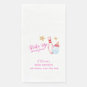 Pink Fun Strike Up Bowling Baby Shower Serviette (Vorderseite)