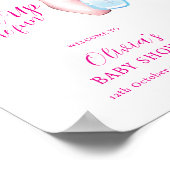 Pink Fun Strike Up Bowling Baby Shower Welcome Poster (Ecke)