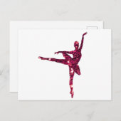 Pink Funkelnd Ballerina Postkarte (Vorne/Hinten)