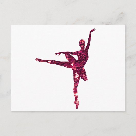 Pink Funkelnd Ballerina Postkarte (Vorderseite)