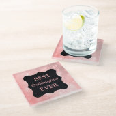 Pink funkelnd Best Godtochter Ever Design Glasuntersetzer (Schrägansicht)