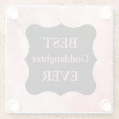 Pink funkelnd Best Godtochter Ever Design Glasuntersetzer (Rückseite)