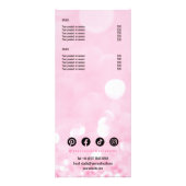 Pink Funkelnd Makeup Artist Glamour Bokeh Preise Werbekarte (Hinten)