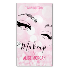 Pink Funkelnd Makeup Artist Glamour Bokeh Sequin Q Magnetische Visitenkarte