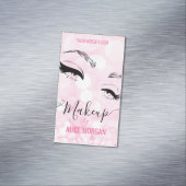 Pink Funkelnd Makeup Artist Glamour Bokeh Sequin Q Magnetische Visitenkarte (Beispiel)