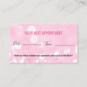 Pink Funkelnd Makeup Artist Glamour Bokeh Sequin Visitenkarte (Vorderseite)