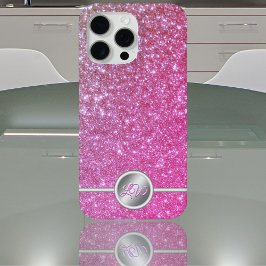 Pink funkelnde Glitzer-Monogramm-Telefonzelle Case-Mate iPhone Hülle