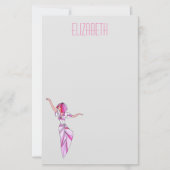 Pink funky tänzerin girl mit rosa haar briefpapier (Vorderseite)