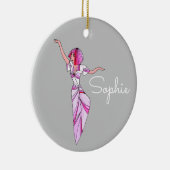 Pink funky tänzerin girl mit rosa haar keramik ornament (Rechts)