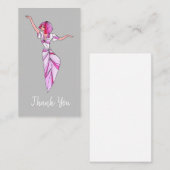 Pink funky tänzerin girl mit rosa haar mitteilungskarte (Vorne/Hinten)