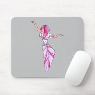 Pink funky tänzerin girl mit rosa haar mousepad