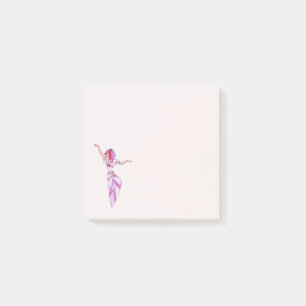 Pink funky tänzerin girl mit rosa haar post-it klebezettel