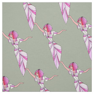 Pink funky tänzerin girl mit rosa haar stoff