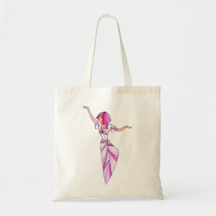 Pink funky tänzerin girl mit rosa haar tragetasche